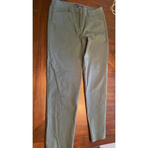 Zac & Rachel Womens Rayon Stretch mid rise flat front pants Green